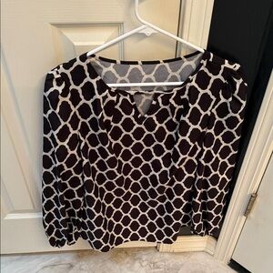 SHEIN Black and White Geometric Blouse